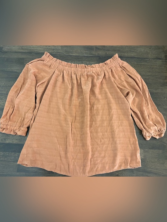 Ann Taylor Factory Tops - Ann Taylor Factory Off-the-Shoulder Ruched Neckline Blouse Burnt Orange Sz Large
